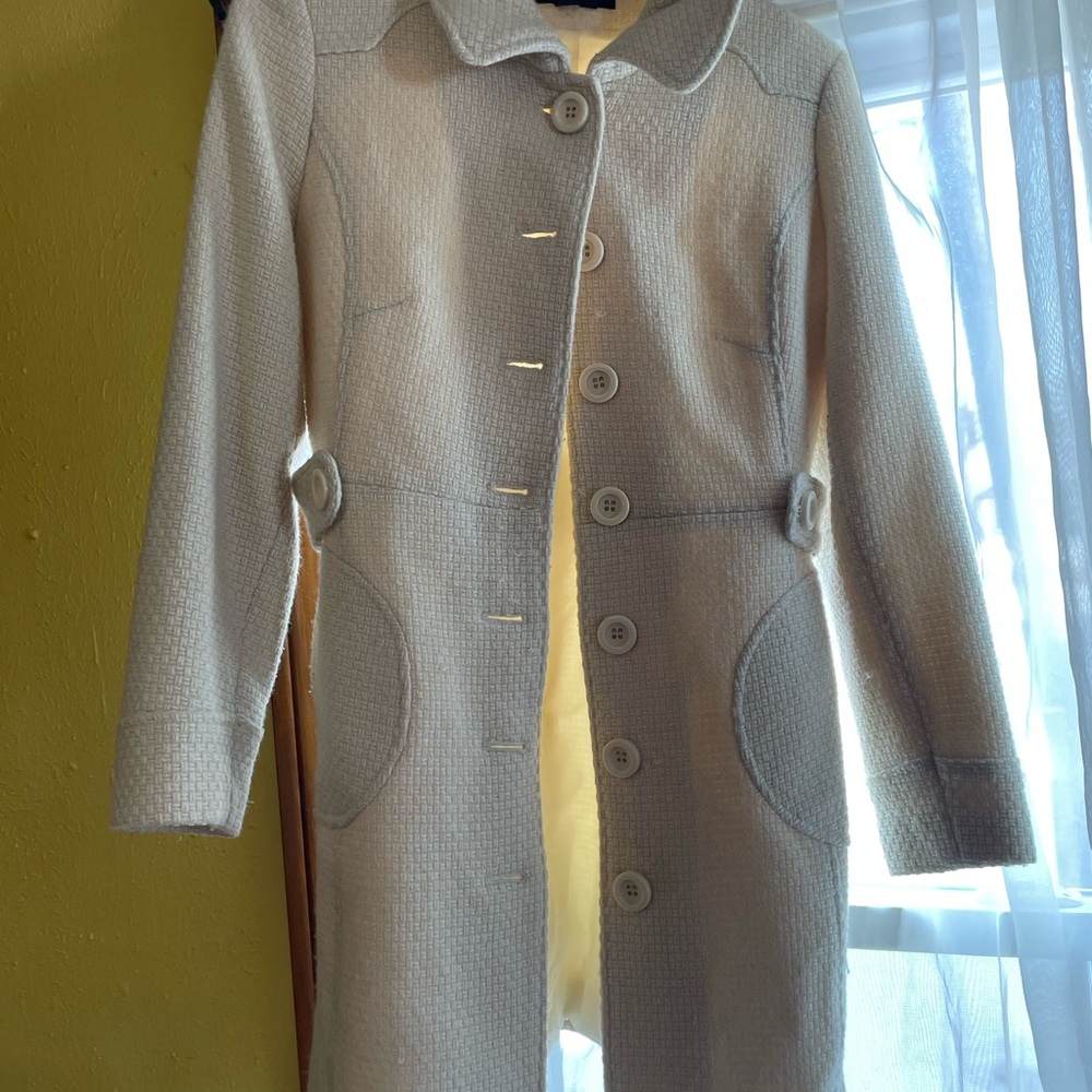 Y2K LEI Wool Blend Cream Women's Coat